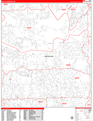 West Bloomfield Wall Map Zip Code Red Line Style 2026